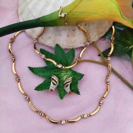 Conjunto de gargantilla, pulsera, anillo y pendientes DALIA