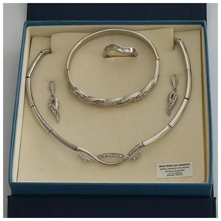 Conjunto de gargantilla, brazalete, anillo y pendientes ENMA