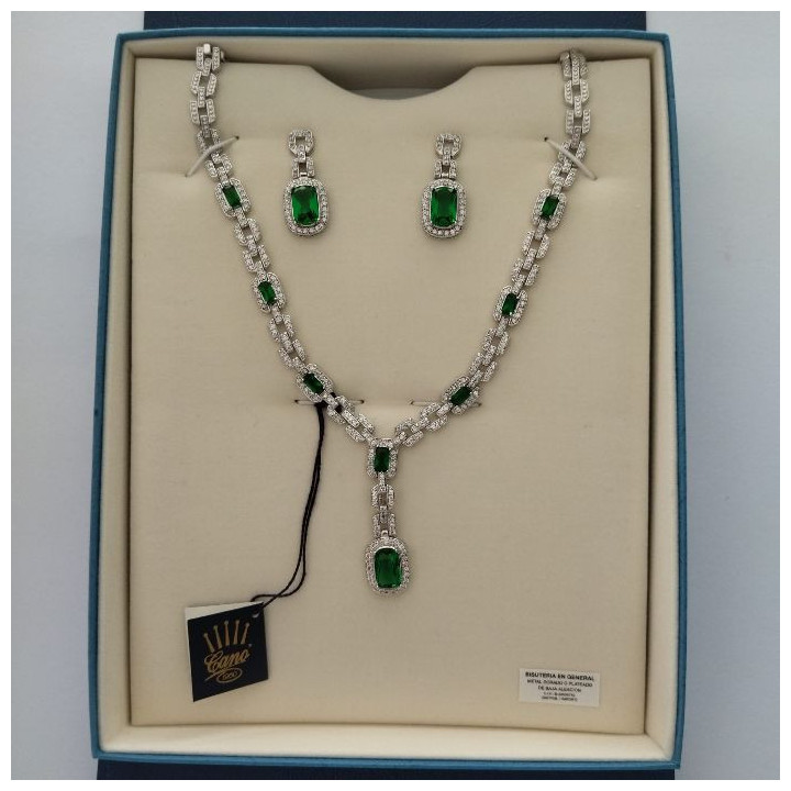 Conjunto de gargantilla y pendientes ESMERALDA