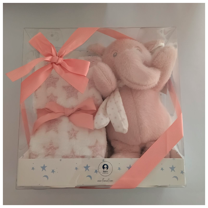 Set manta y peluche rosa