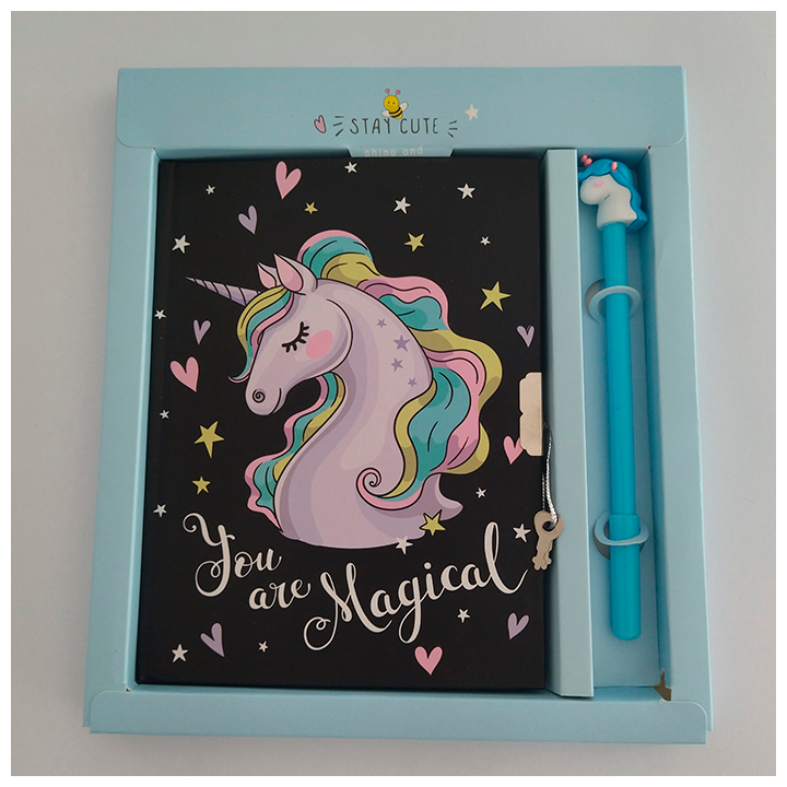 Diario negro Unicornio