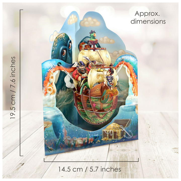 Tarjeta 3D Piratas Santoro
