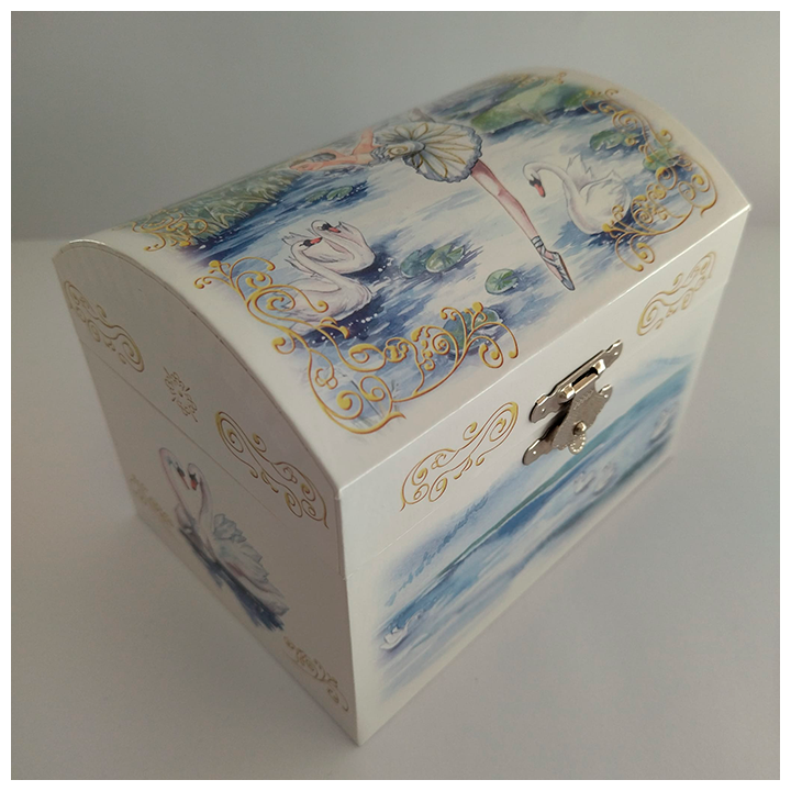 Joyero  musical blanco Cisne