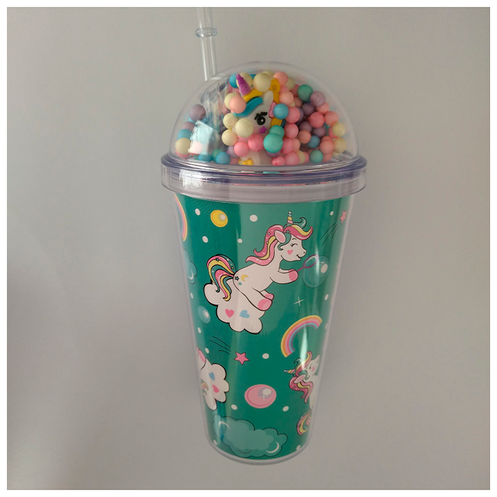 Vaso verde Unicornios