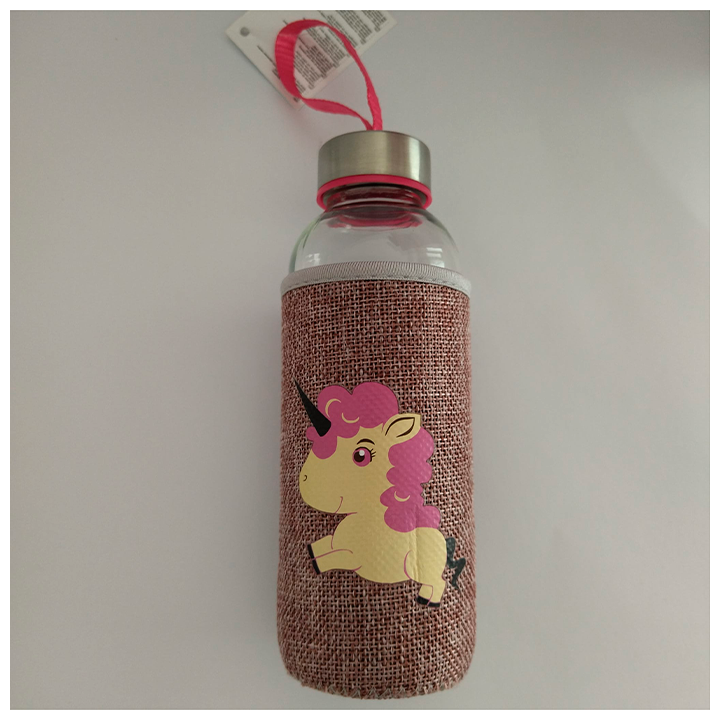 Botella de cristal con funda