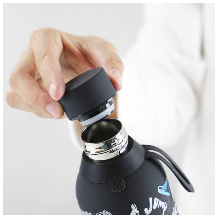 Botella termo negra Urban Story