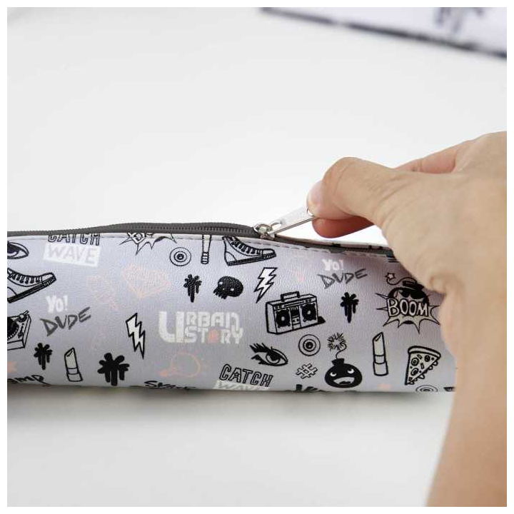 Estuche portalápices gris Urban Story