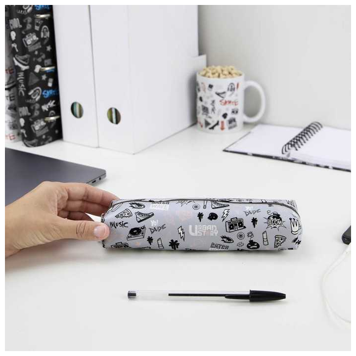 Estuche portalápices gris Urban Story
