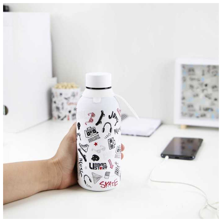 Botella termo blanca Urban Story