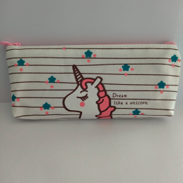 Estuche portalápices blanco Unicornio