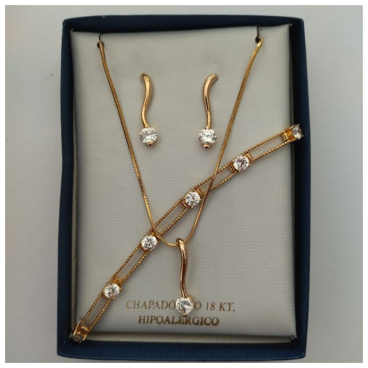 Conjunto de gargantilla, pulsera y pendientes LAIA